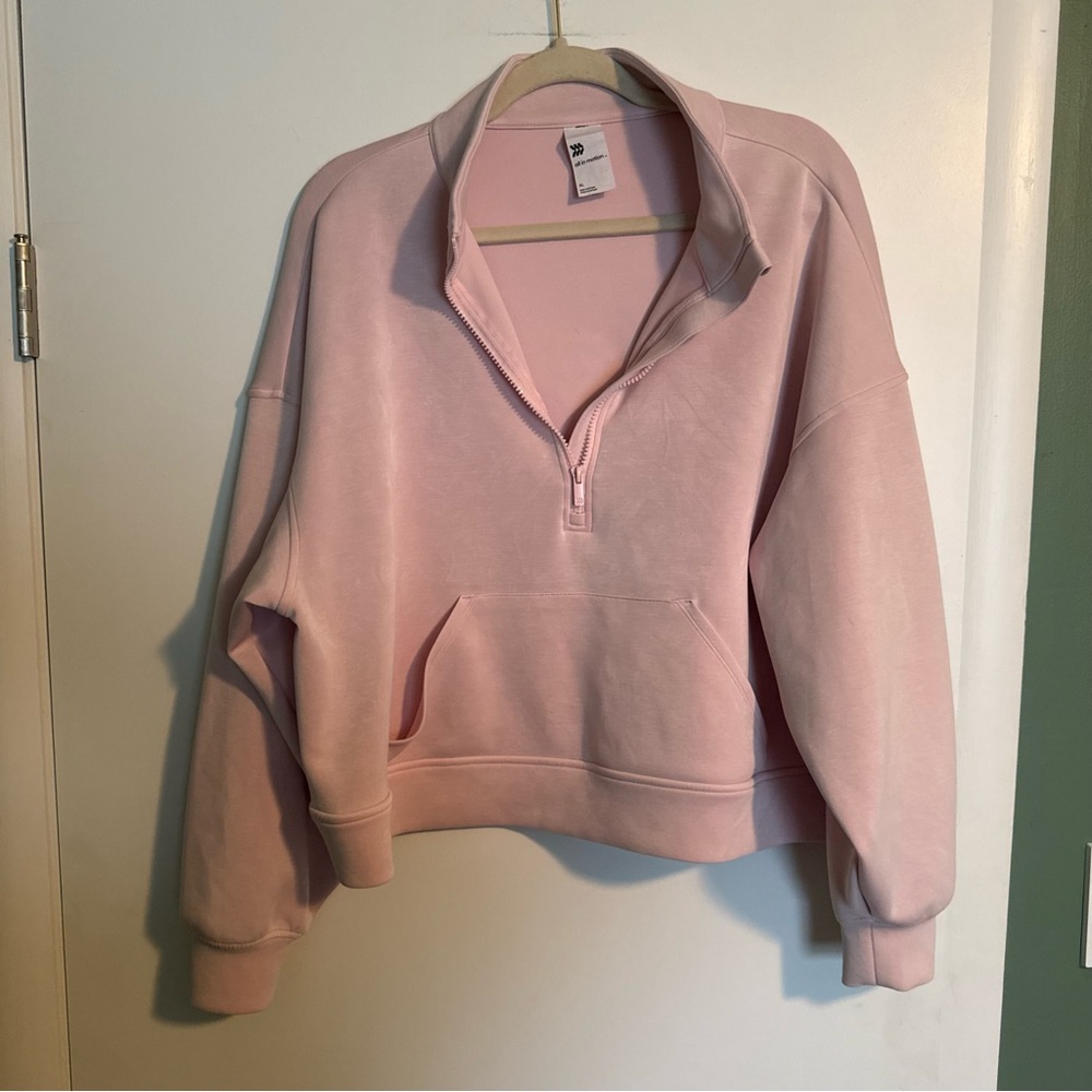 ALL IN MOTION PINK CROPPED HALF ZIP